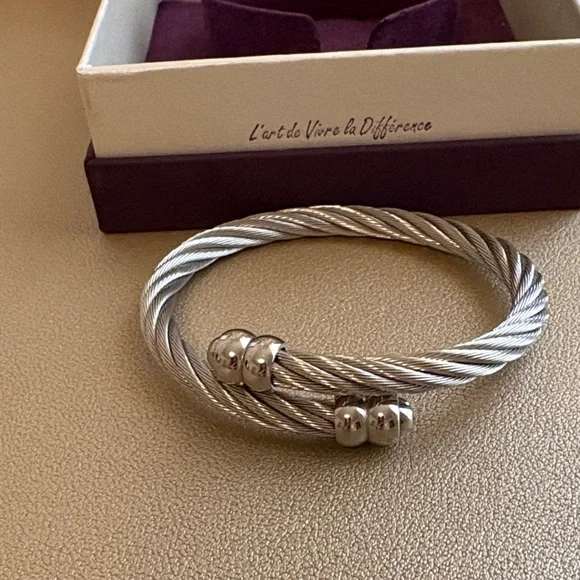 Charriol Twisted Silver Bracelet - Picture 3 of 3